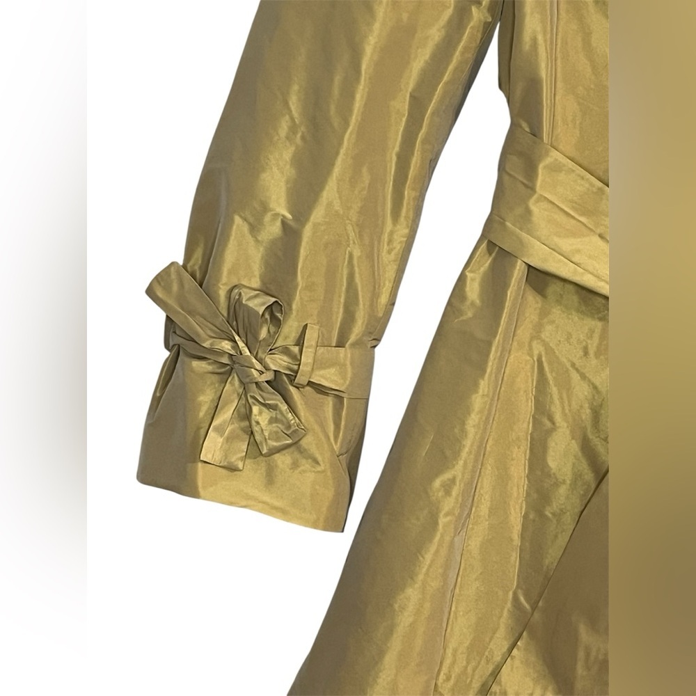 BURBERRY LONDON McKayla Metallic Gold Trench Coat Belted UK 6 / US 4 - Picture 4 of 16